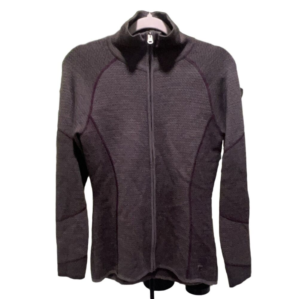 Smartwool Full Zip Jacket Womens M Gray Wool Blend Knit Activewear Ski Running